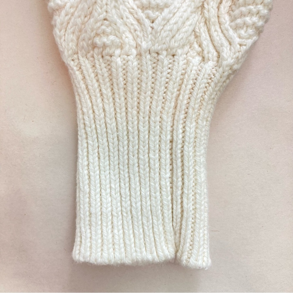 Talbots Cable Knit Funnel Neck Cotton Blend Sweater Off-White (Size XS) - Picture 5 of 9